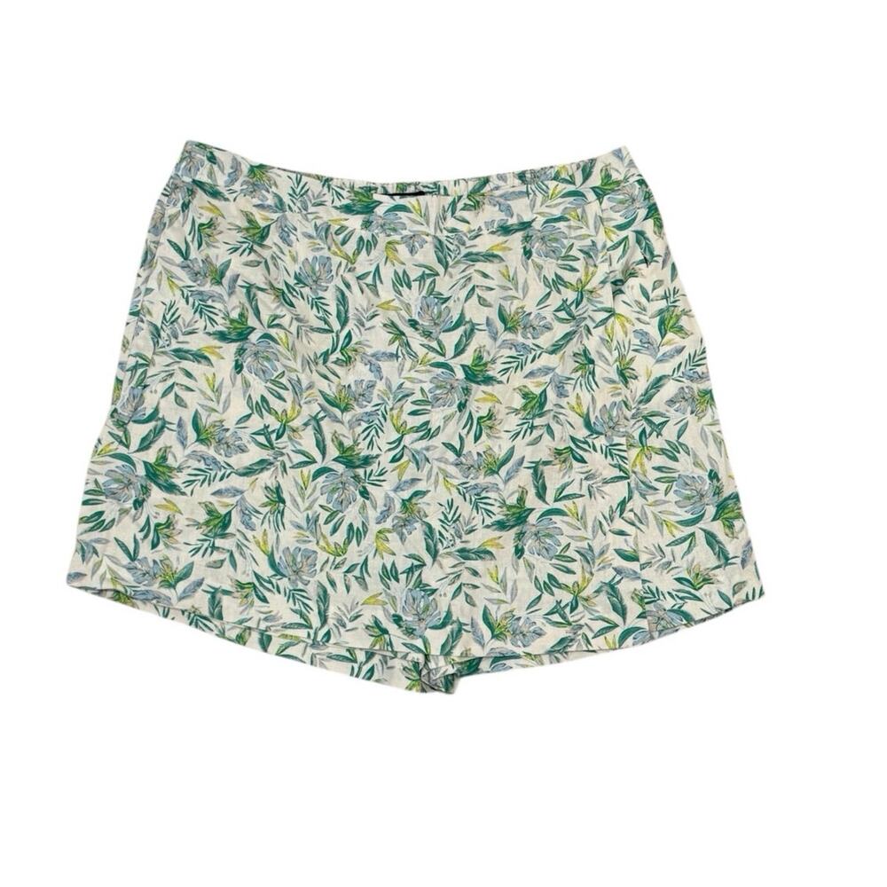 New Ellen Tracy Green Floral Skort XL
